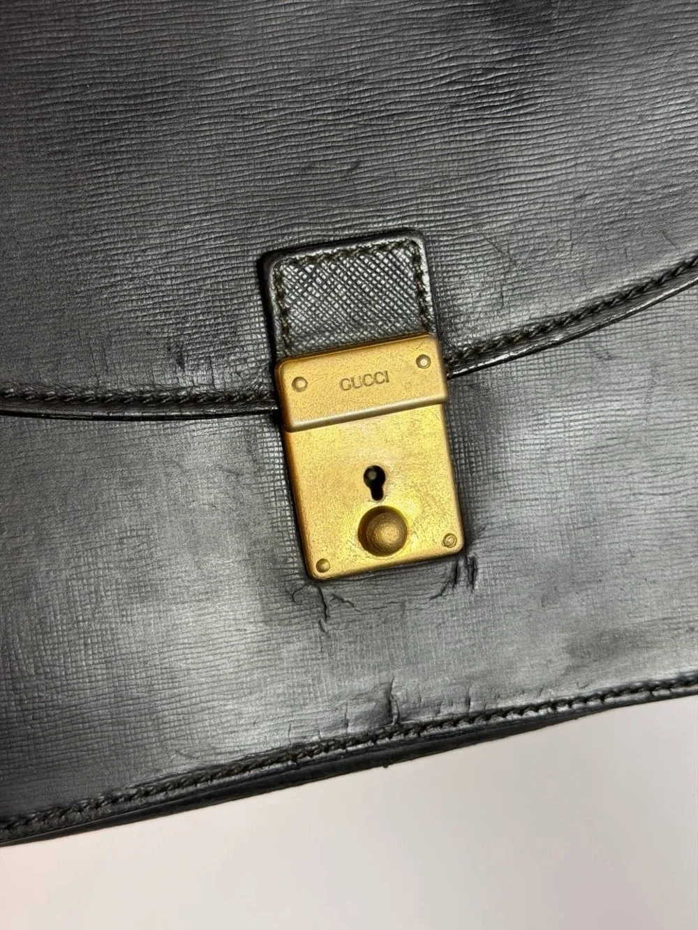 Gucci Vintage Black Leather Clutch Bag